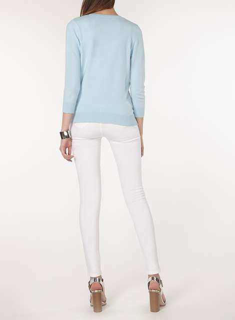 **Tall Sea Blue Cotton Cardigan